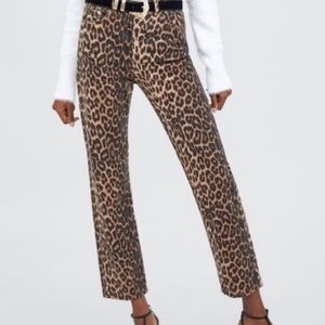 NWT Zara animal print Jean